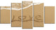 "Love Written On Sandy Seashore" Seascape Wall Art, 5 Panels, 60"x32"