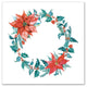 Holiday Poinsettia Wreath Canvas Wall Art, 16"x16"