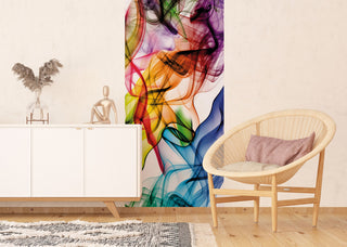 Smoke Red Purple Blue Wall Mural 35"x106"