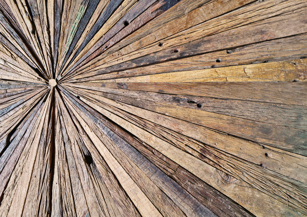 Salvaged Round Pinwheel Coffee Table