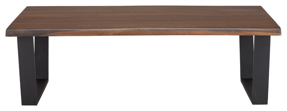 Versailles Coffee Table In Seared Oak And Matte Black Steel Legs