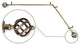 Twist Corner Window Curtain Rod, Antique Brass, 120"-170"