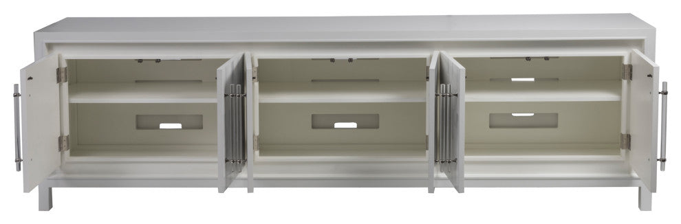 Elation White Long Media Console