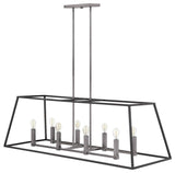 Hinkley Fulton Medium Eight Light Open Frame Linear, Aged Zinc