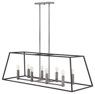 Hinkley Fulton Medium Eight Light Open Frame Linear, Aged Zinc