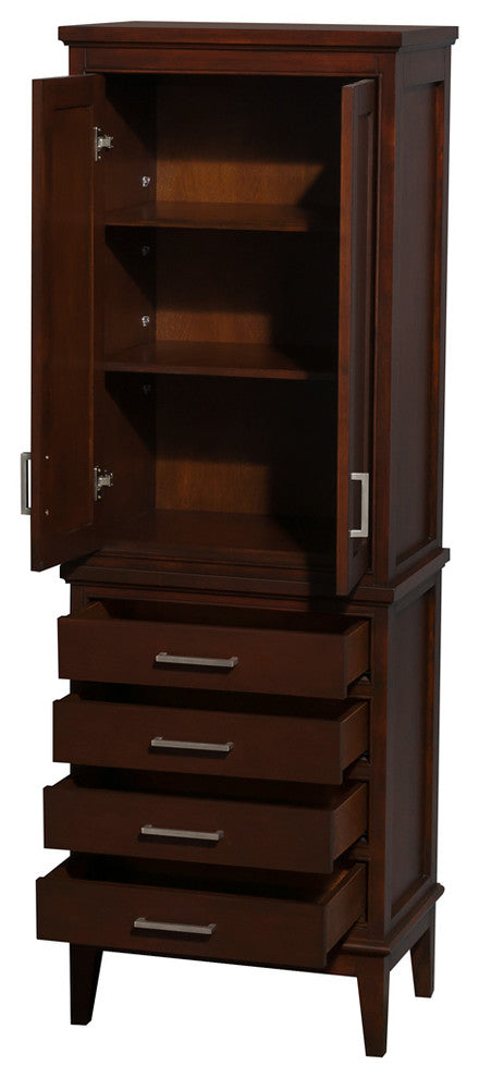 Bathroom Linen Tower, Dark Chestnut