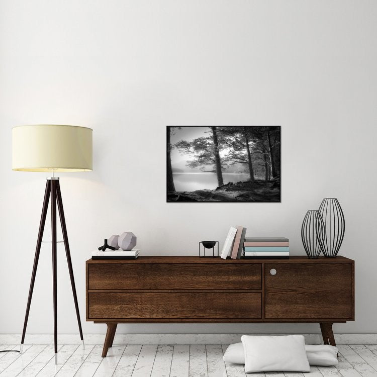 "Loch An Eilein" Framed Canvas Giclee by Dorit Fuhg, 37x25"