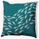 18x18" Escuela Nautical Decorative Indoor Pillow, Ocean Teal