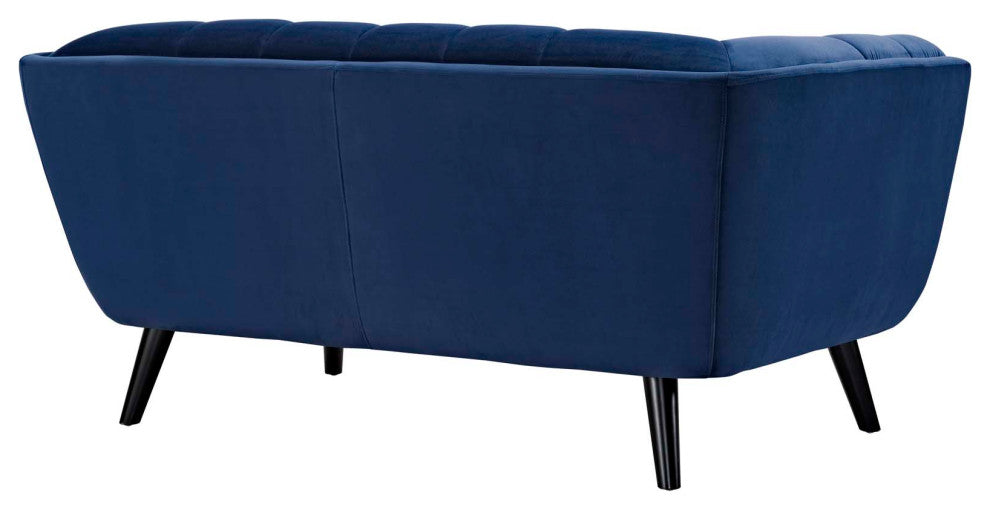 Bestow 2-Piece Velvet Loveseat and Armchair Set Navy