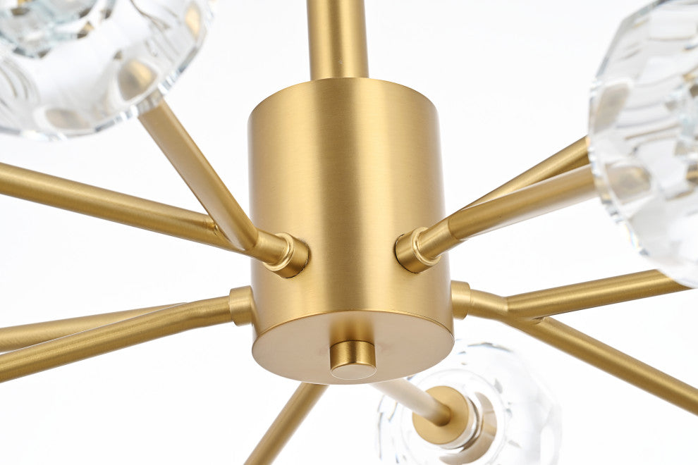 10 Light Pendant, Gold