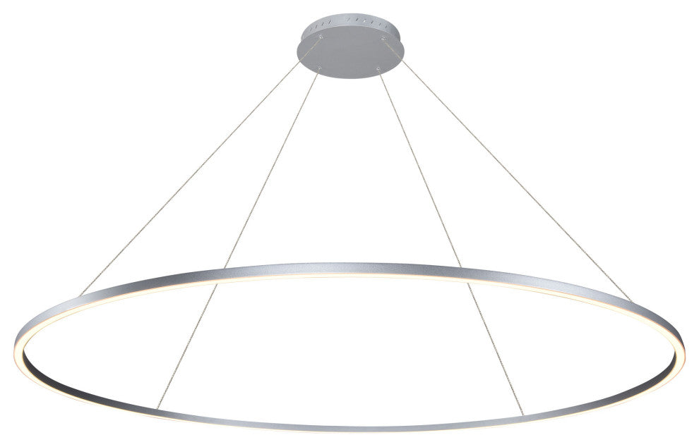 72" Tania ETL Certified Integrated LED Circular Adjustable Chandelier, Silver