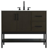 Home Living 42" Single Bathroom Vanity, Mocha Brown