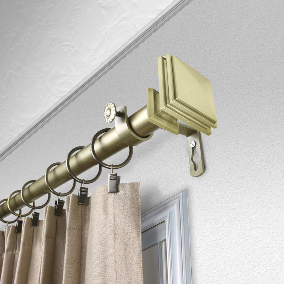 Wilson 1" Curtain Rod, Light Gold, 66-120"