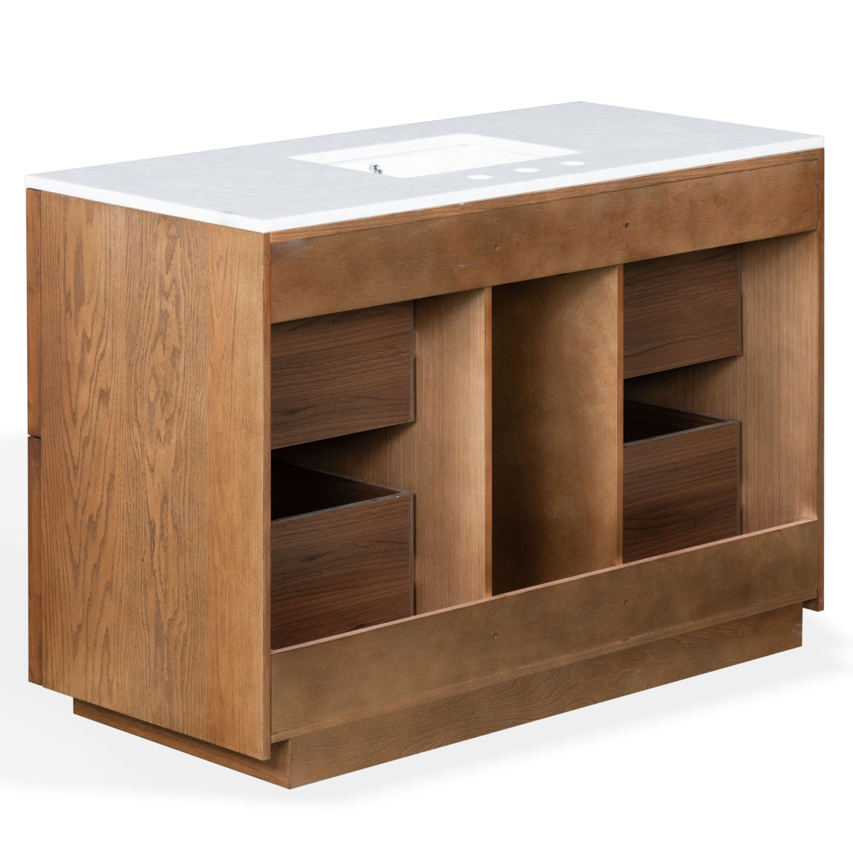 Safavieh Couture Zeus Vanity, Medium Oak/White, 48In