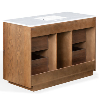 Safavieh Couture Zeus Vanity, Medium Oak/White, 48In