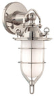 New Canaan, One Light Bath And Vanity, Polished Nickel Finish, Glass Shade