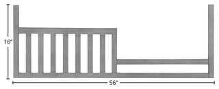 Hanley 56"W Wood Toddler Rail Assembly, Cloud
