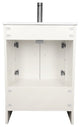 Pacific 24 Bathroom Vanity With Ceramic Top and Brushed Nickel Handles, White