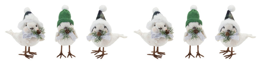 Winter Bird With Hat and Pine Accent, 6-Piece Set