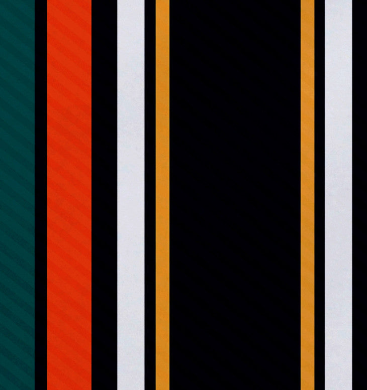 Multi-Stripe, Stripe Print Placemat, Set of 4, Orange