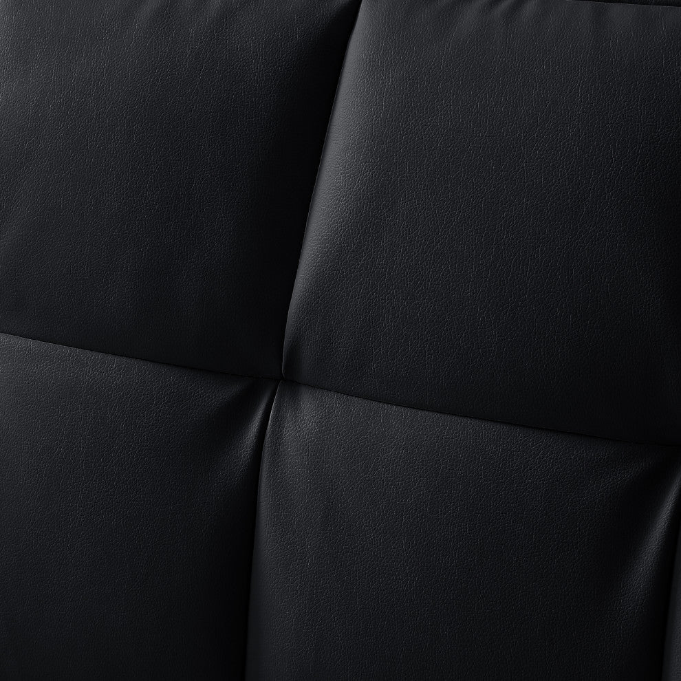 Loft Lyfe Paley Convertible Sofa Bed, With Storage, 85" Wide, Black Leather