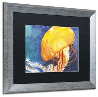 'Jelly Fish II' Art, 16x20, Silver Frame, Black Mat