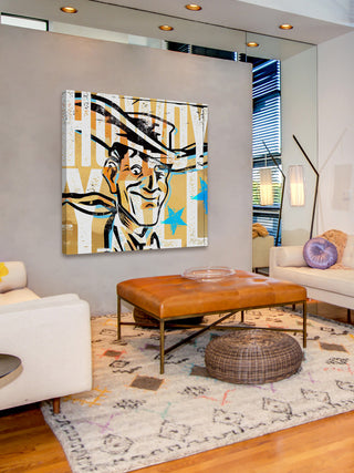 Marmont Hill, "Howdy Yall Vic" by Rick Martin Painting on Wrapped Canvas, 18x18