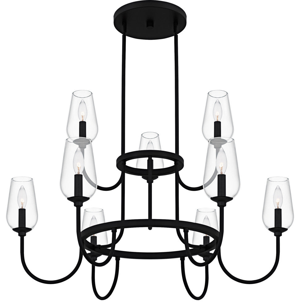 Quoizel VSC5036 Viscount 9 Light 36"W Taper Candle Style - Matte Black
