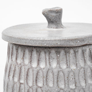 Azul, Large 5L x 5W Gray Ceramic Detailed Decorative Box