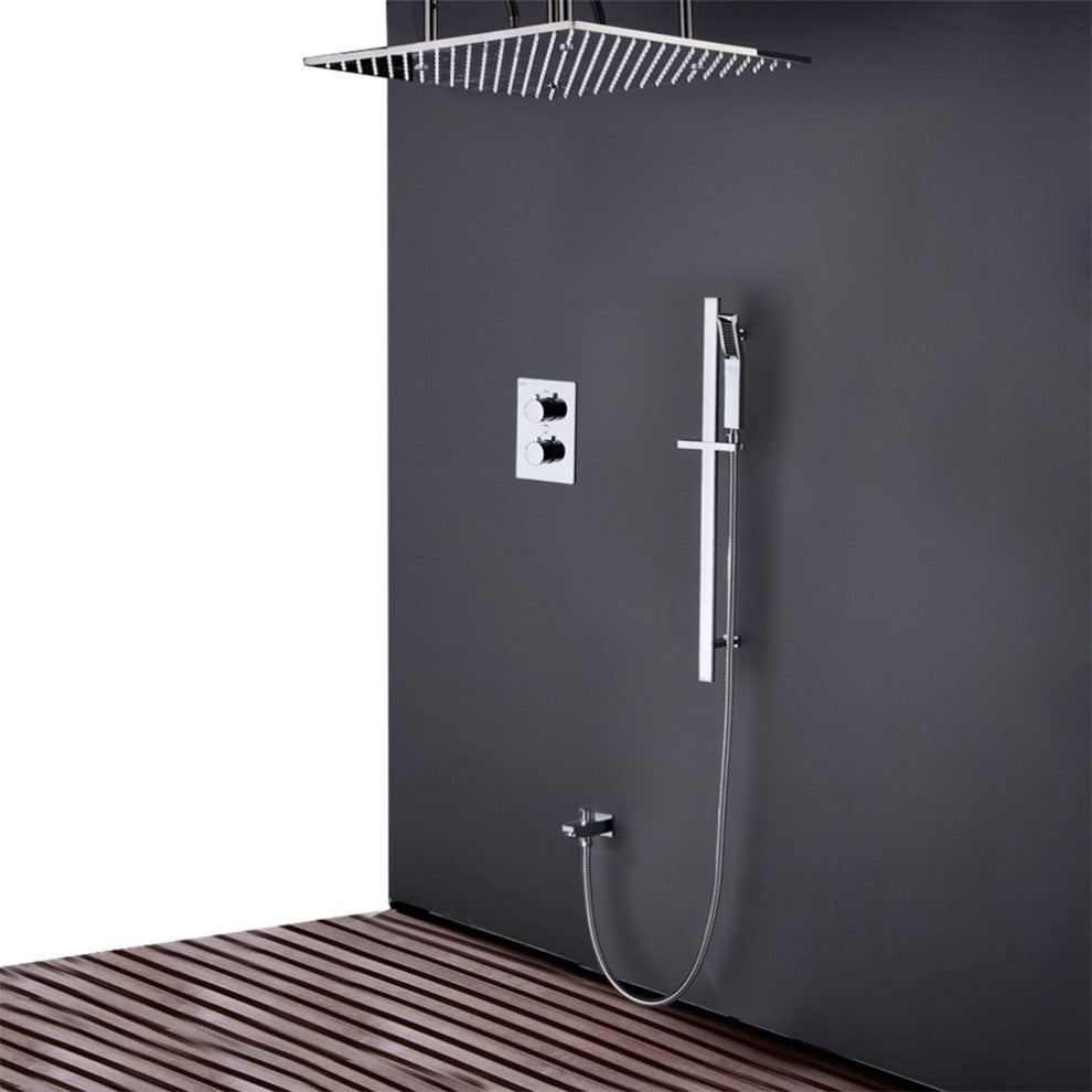 Fontana Sierra Chrome 20 Inch Rainfall Shower Set