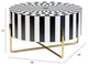Coffee Table, Round, Metal Iron, Black, White, Gold, Lounge Lobby Hospitality