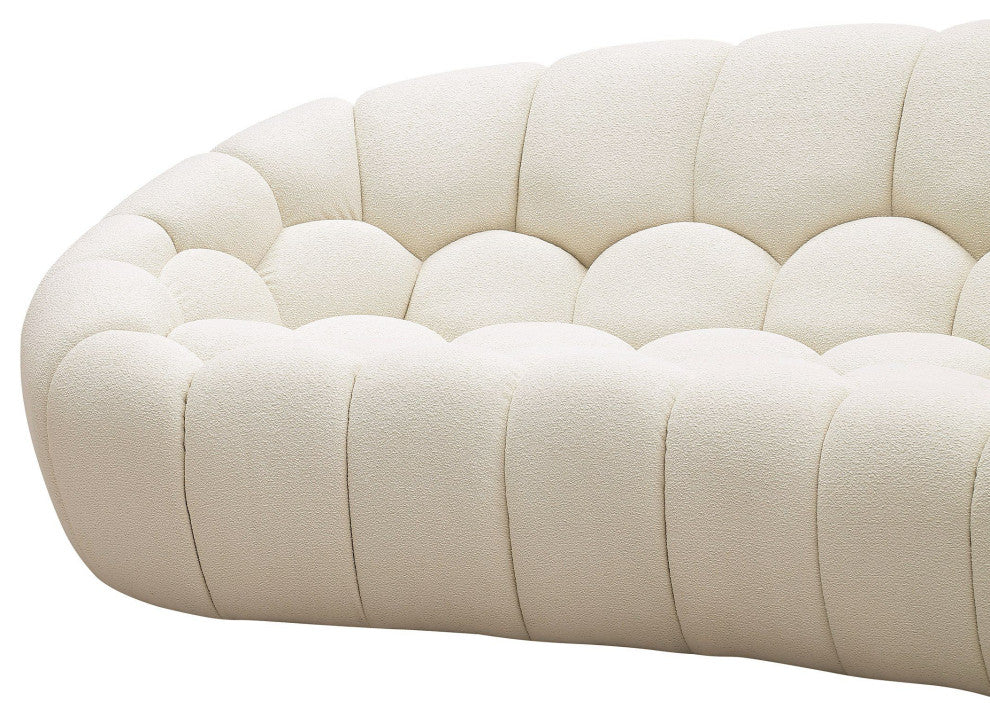 Divani Casa Yolonda Modern Curved Off-White Fabric Sofa