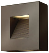 Led Luna Medium Outdoor Wall Sconce, Bronze With Etched Glass Lens Glass