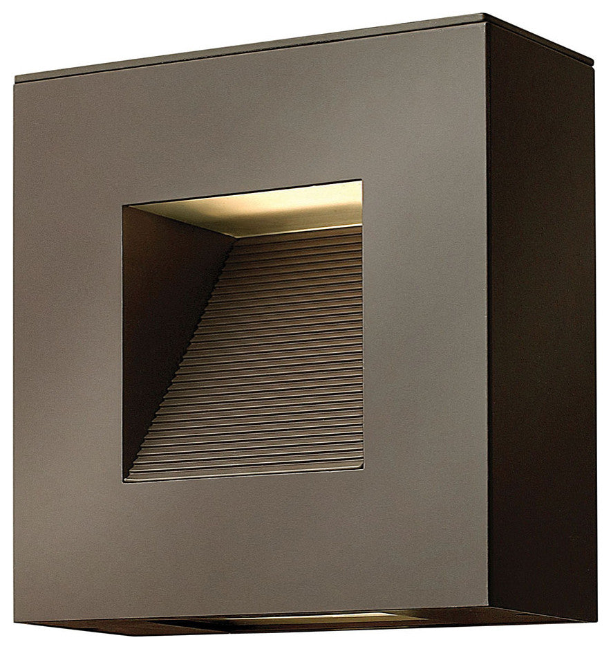 Led Luna Medium Outdoor Wall Sconce, Bronze With Etched Glass Lens Glass