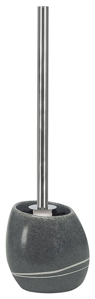Unique Stone Bath Accessories, Stones, Toilet Brush Set, Dark Gray
