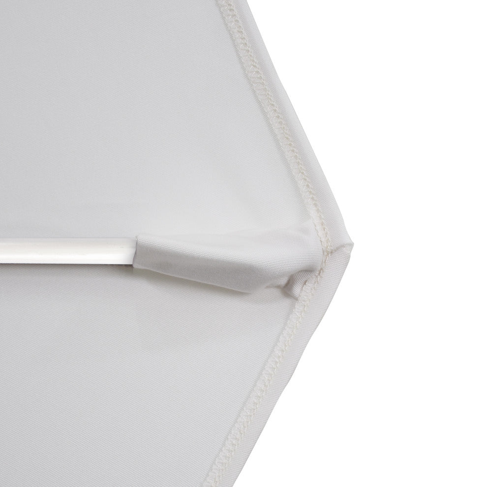 9'' Matted White Collar Tilt Lift Fiberglass Rib Aluminum Umbrella, Olefin, Woven Granite
