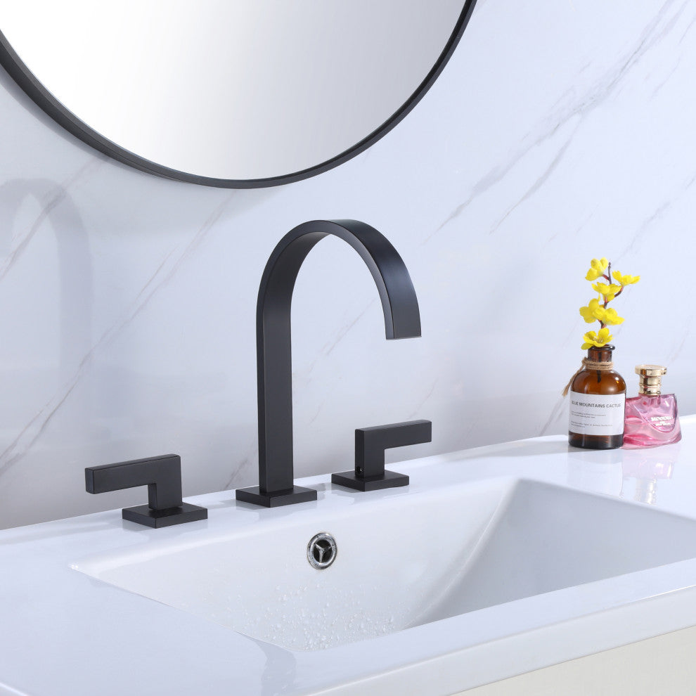 Two-Handle Widespread High Arc Bathroom Faucet