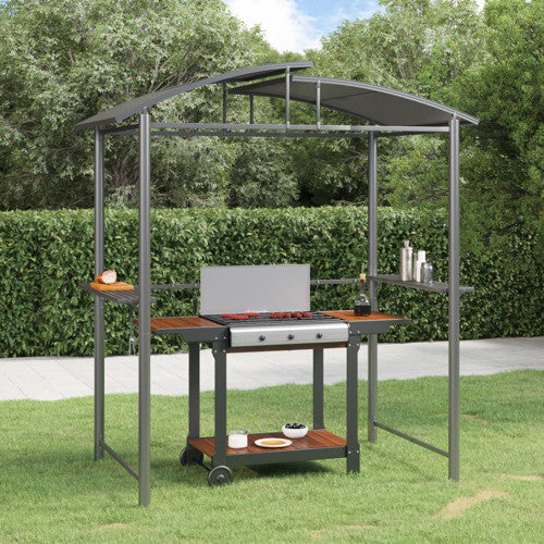 vidaXL BBQ Gazebo Anthracite Steel Large Seats Many BBQ Gazebo