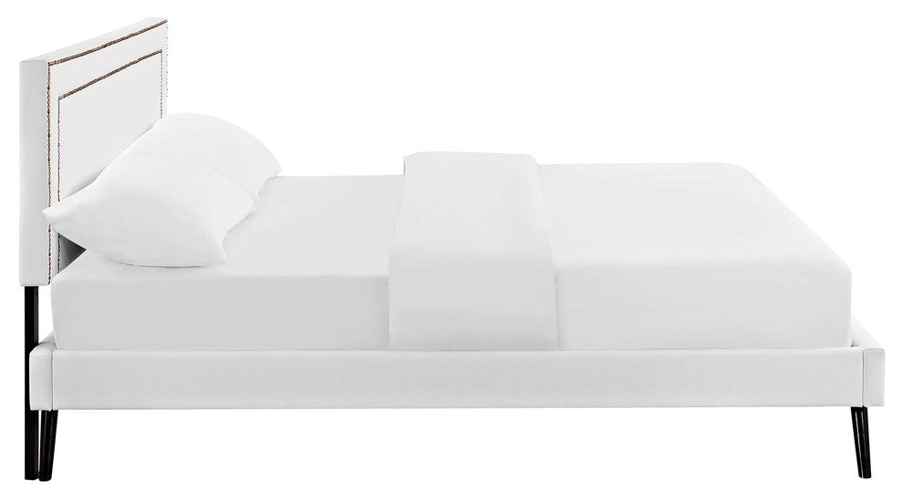 Virginia Queen Platform Bed with Round Splayed Legs