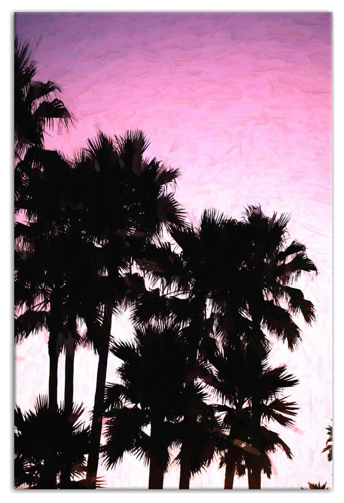 Purple Palm Tree Sunset 20x30 Canvas