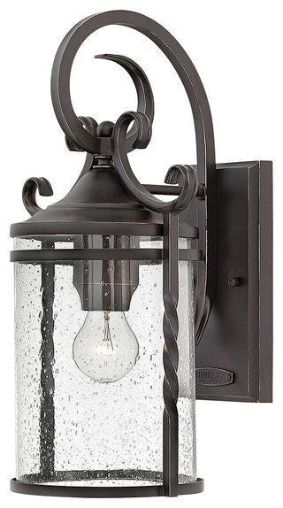 Hinkley Casa Medium Wall Mount Lantern, Olde Black With Clear Seedy Glass