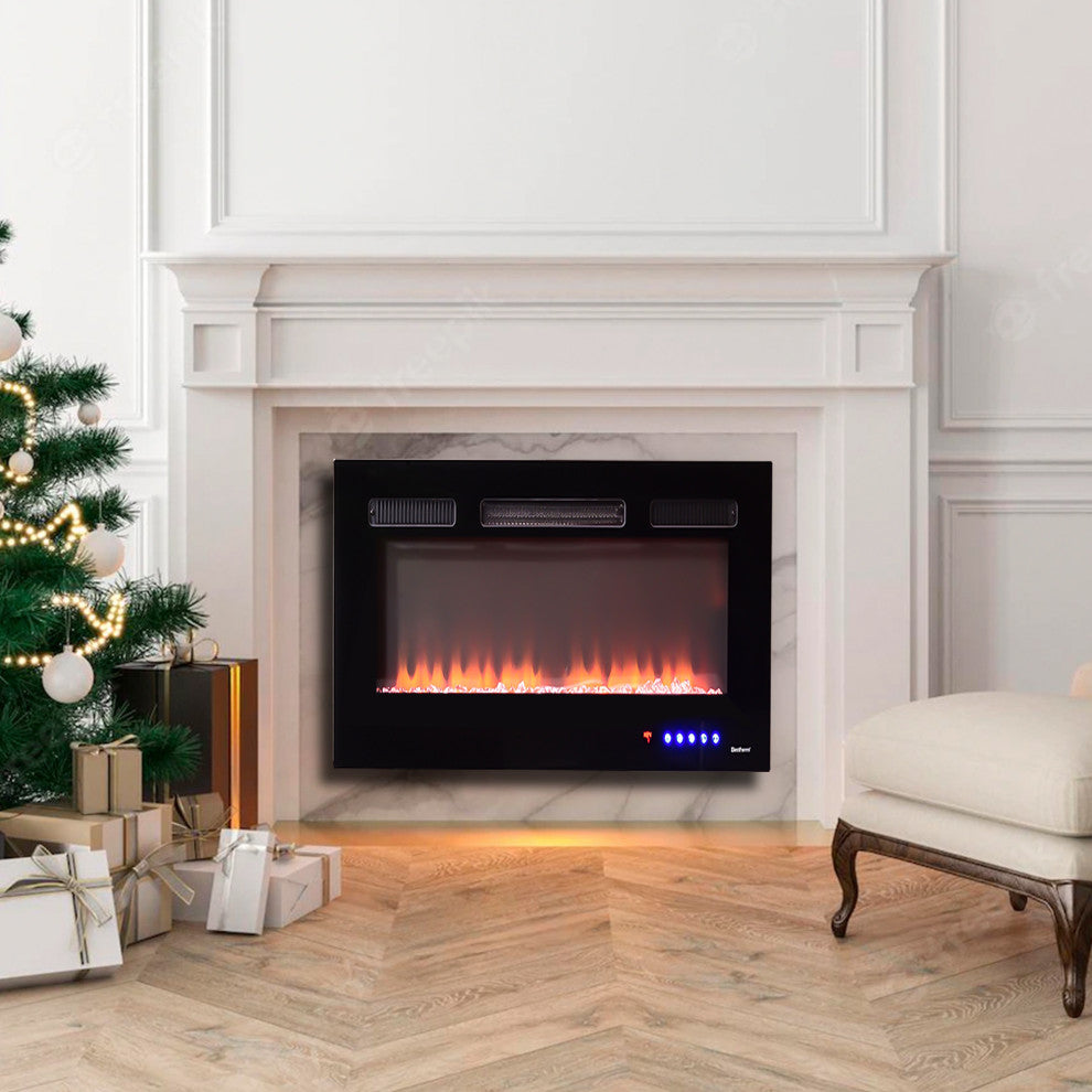 Electric Fireplace with Remote, Wall-mount/Fully embedded/Semi-embedded, 36"