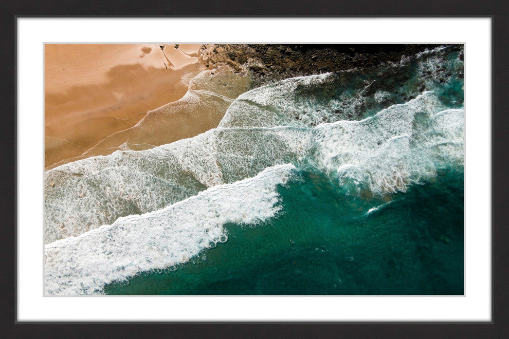 "Waves Crashing" Framed Print by Karolis Janulis