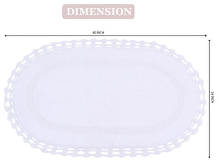 Hampton Crochet Reversible Bath Rug Set, 24x40 Rectangle, White