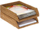La Jolla Handwoven Rattan Stackable Letter Tray, Honey Brown