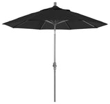 9' Grey Collar Tilt Lift Fiberglass Rib Aluminum Umbrella, Olefin, Black