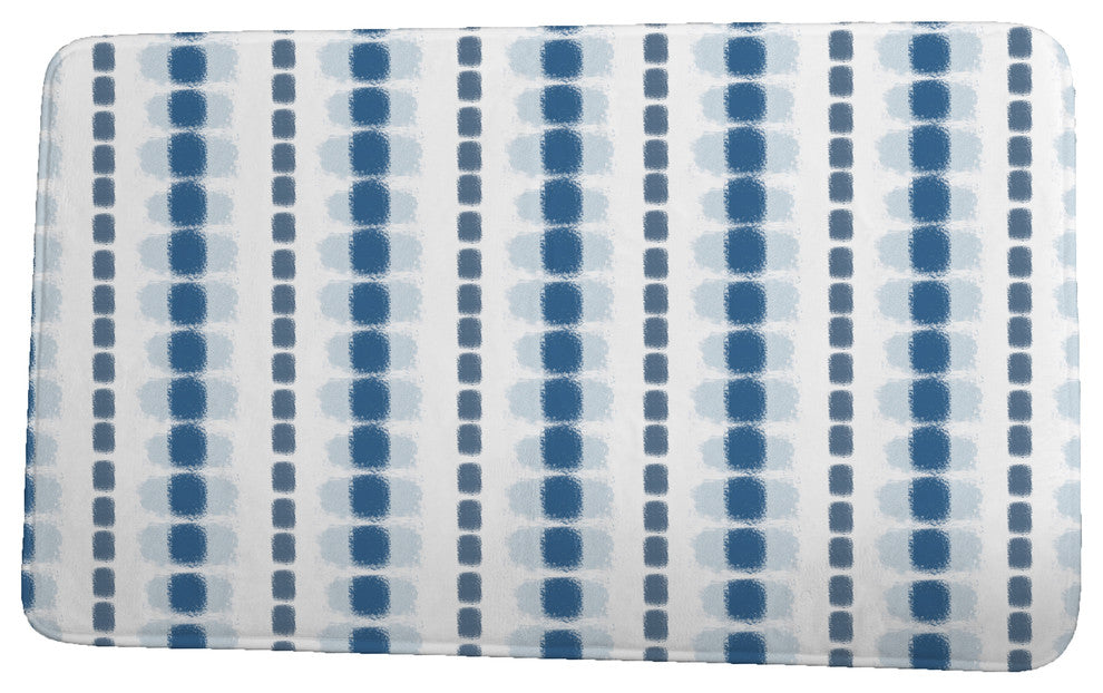 Funky Junky Watercolor Stripe Stripe Print Bath Mat, Blue, 21"x34"
