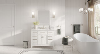 Fairmont Bathroom Vanity, Single Sink, 42", White, Freestanding