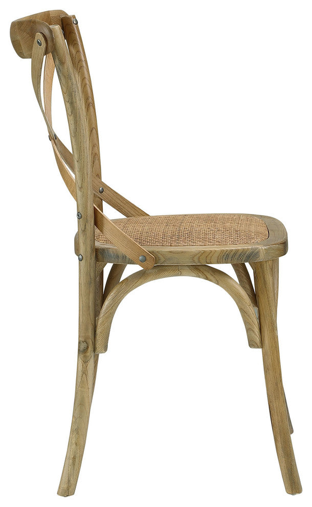 Modern Urban Contemporary Dining Side Chair, Brown Wood