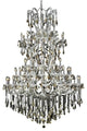Elegant Maria Theresa Foyer Hall Light, Chrome Finish With Royal Cut Crystal